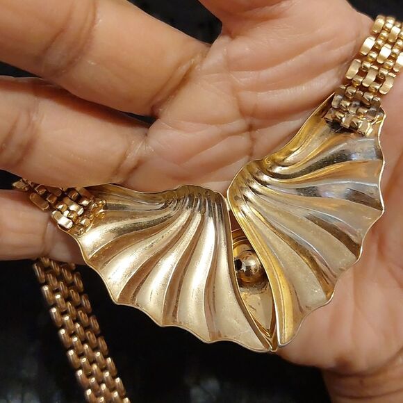 1970s Park Lane Panther Link Chain Choker Statement Necklace Winged Pendant - Picture 5 of 8